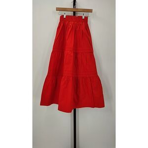 Quince 100% Organic Cotton Poplin Tiered Maxi Skirt
